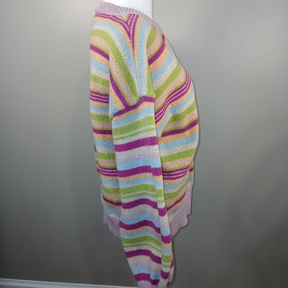 LE LIS COLLECTION VINTAGE CREW NECK STRIPPED SWEATER WOMENS SIZE SMALL - Picture 7 of 7